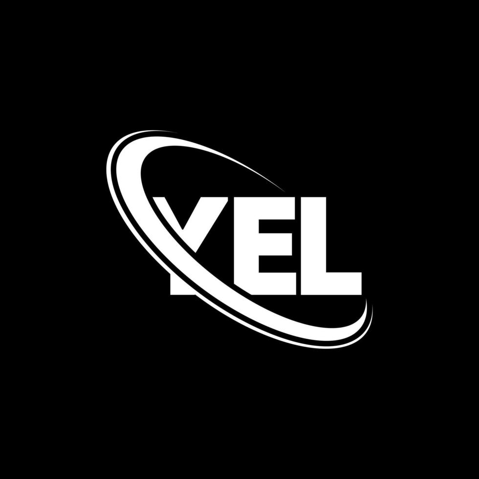 yel logotyp. yel bokstav. yel bokstavslogotypdesign. initialer yel logotyp länkad med cirkel och versaler monogram logotyp. yel typografi för teknik, affärs- och fastighetsmärke. vektor