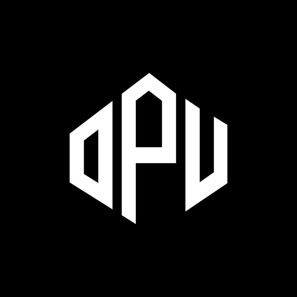 opu-Buchstaben-Logo-Design mit Polygonform. opu Polygon- und Würfelform-Logo-Design. opu Sechseck-Vektor-Logo-Vorlage in weißen und schwarzen Farben. opu-monogramm, geschäfts- und immobilienlogo. vektor