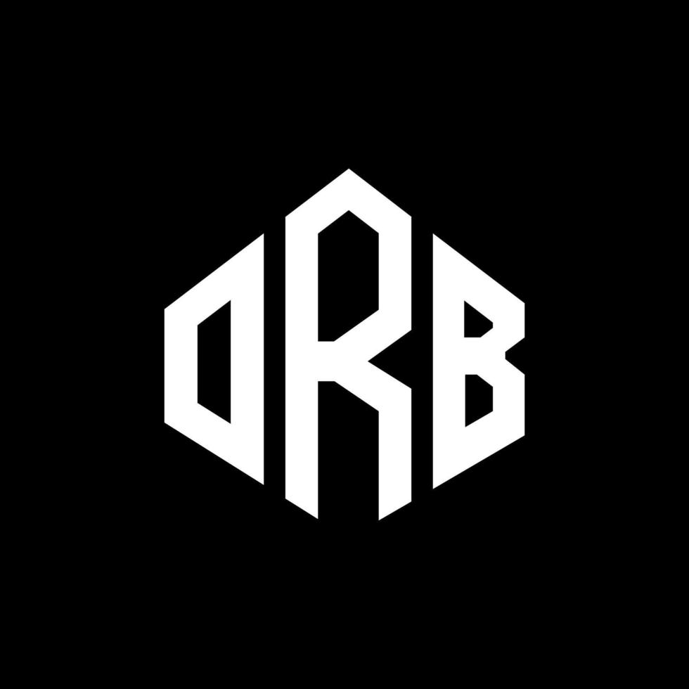 orb brev logotyp design med polygon form. orb polygon och kub form logotyp design. orb hexagon vektor logotyp mall vita och svarta färger. orb monogram, affärs- och fastighetslogotyp.