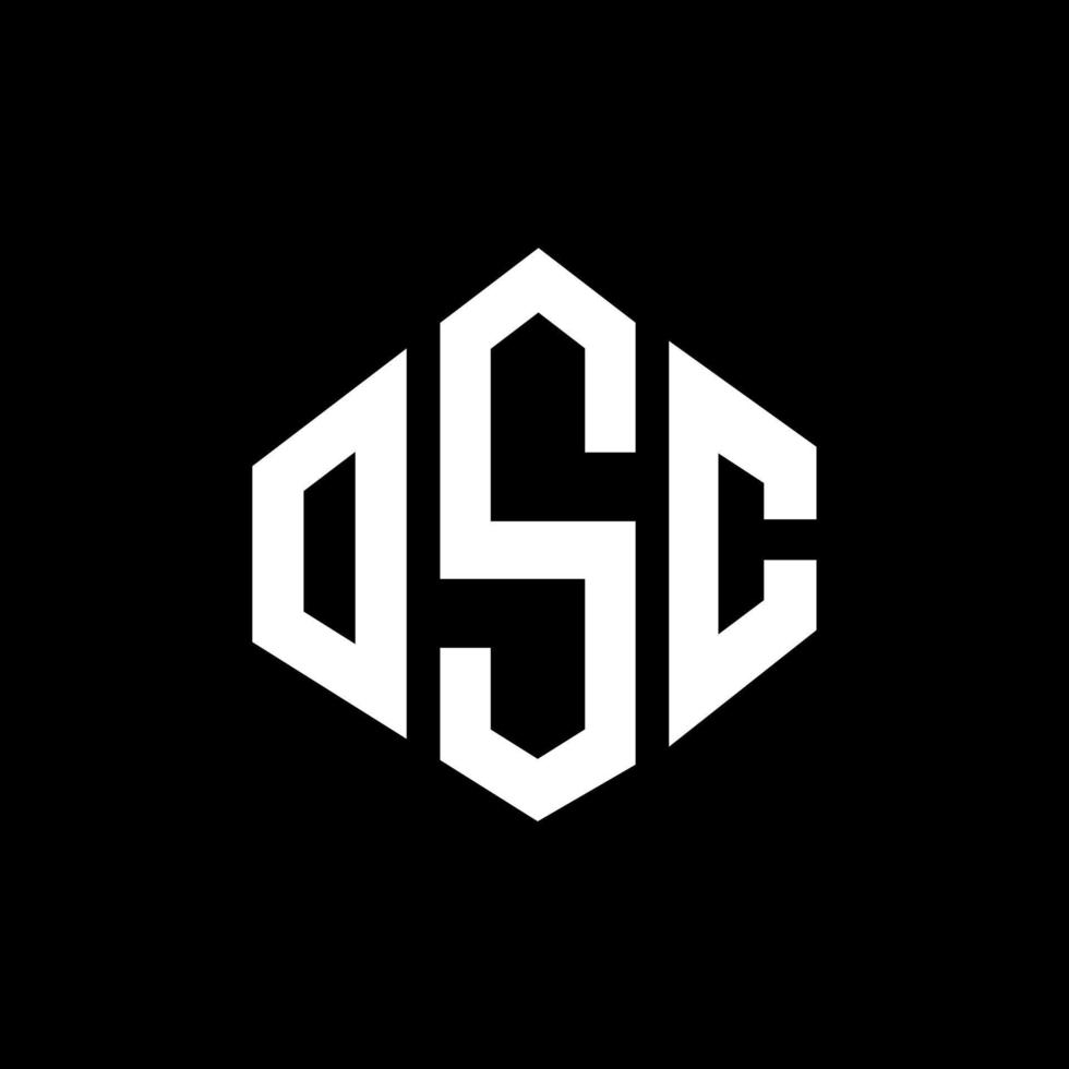 OSC-Brief-Logo-Design mit Polygonform. OSC-Polygon- und Würfelform-Logo-Design. OSC Hexagon-Vektor-Logo-Vorlage in weißen und schwarzen Farben. osc-monogramm, geschäfts- und immobilienlogo. vektor