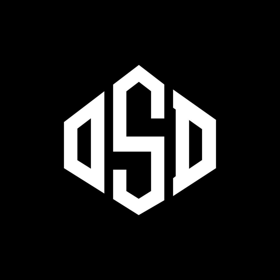 osd bokstavslogotypdesign med polygonform. osd polygon och kubform logotypdesign. osd hexagon vektor logotyp mall vita och svarta färger. osd monogram, affärs- och fastighetslogotyp.