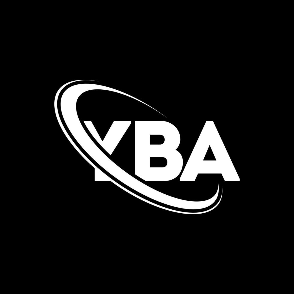 yba-Logo. ja Brief. yba-Buchstaben-Logo-Design. Initialen yba-Logo verbunden mit Kreis und Monogramm-Logo in Großbuchstaben. yba Typografie für Technologie-, Business- und Immobilienmarke. vektor