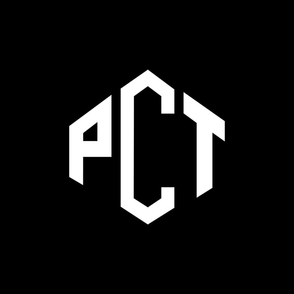 pct-Buchstaben-Logo-Design mit Polygonform. pct-polygon- und würfelform-logo-design. Pct-Hexagon-Vektor-Logo-Vorlage in weißen und schwarzen Farben. pct-monogramm, geschäfts- und immobilienlogo. vektor