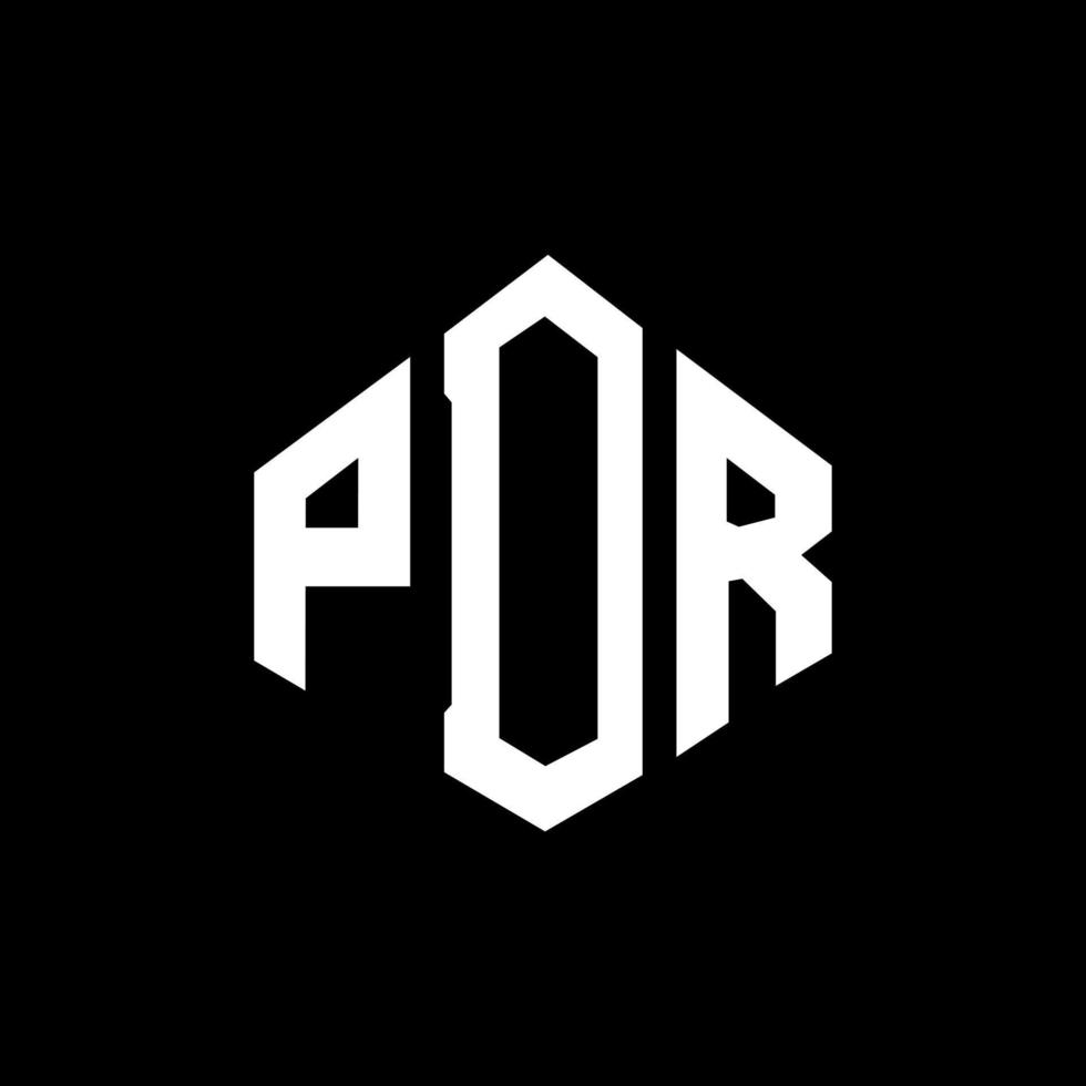 pdr brev logotyp design med polygon form. pdr polygon och kubform logotypdesign. pdr hexagon vektor logotyp mall vita och svarta färger. pdr-monogram, affärs- och fastighetslogotyp.