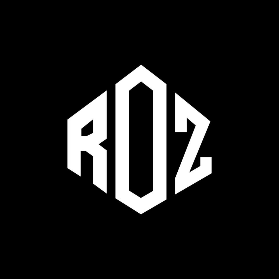 roz brev logotyp design med polygon form. roz polygon och kubform logotypdesign. roz hexagon vektor logotyp mall vita och svarta färger. roz monogram, affärs- och fastighetslogotyp.