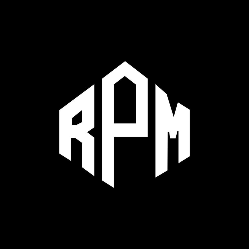 rpm bokstavslogotypdesign med polygonform. rpm polygon och kubform logotypdesign. rpm hexagon vektor logotyp mall vita och svarta färger. rpm monogram, affärs- och fastighetslogotyp.
