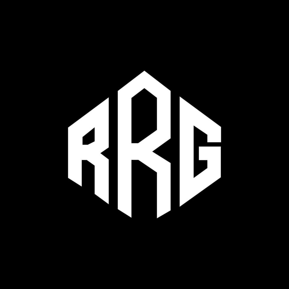 rrg-bokstavslogotypdesign med polygonform. rrg polygon och kubform logotypdesign. rrg hexagon vektor logotyp mall vita och svarta färger. rrg monogram, affärs- och fastighetslogotyp.