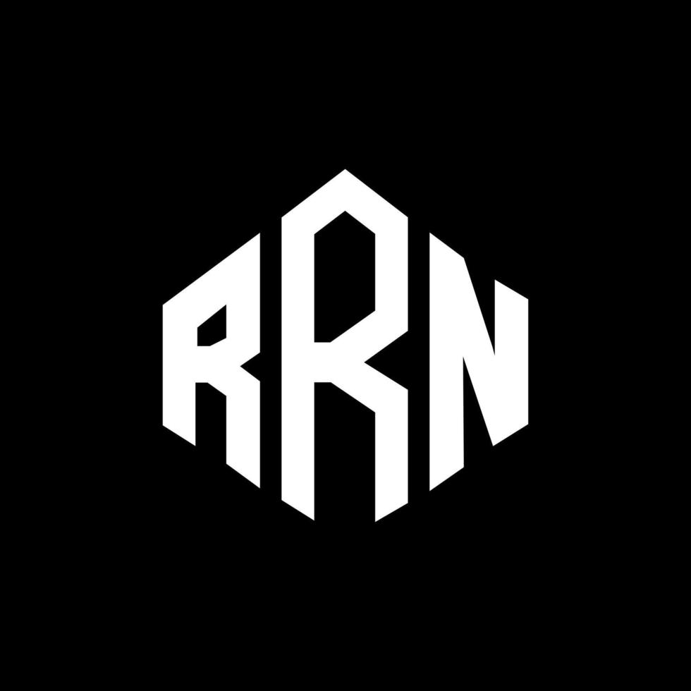 rrn brev logotyp design med polygon form. rrn polygon och kubform logotypdesign. rrn hexagon vektor logotyp mall vita och svarta färger. rrn monogram, affärs- och fastighetslogotyp.