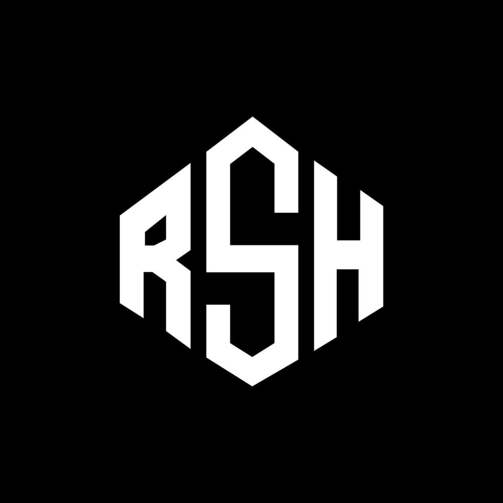 rsh-Buchstaben-Logo-Design mit Polygonform. rsh-polygon- und würfelform-logo-design. rsh Hexagon-Vektor-Logo-Vorlage in weißen und schwarzen Farben. rsh-monogramm, geschäfts- und immobilienlogo. vektor