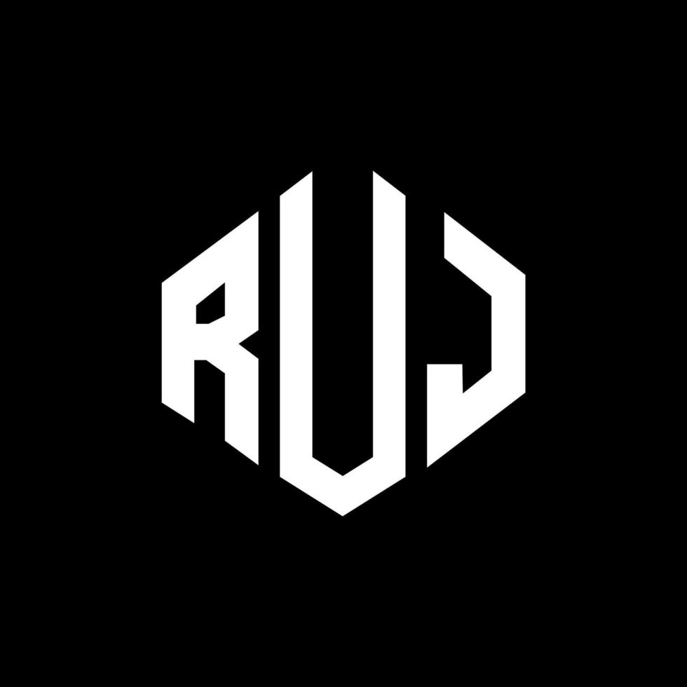 Ruj-Buchstaben-Logo-Design mit Polygonform. ruj Polygon- und Würfelform-Logo-Design. Ruj Sechseck-Vektor-Logo-Vorlage in weißen und schwarzen Farben. Ruj-Monogramm, Geschäfts- und Immobilienlogo. vektor