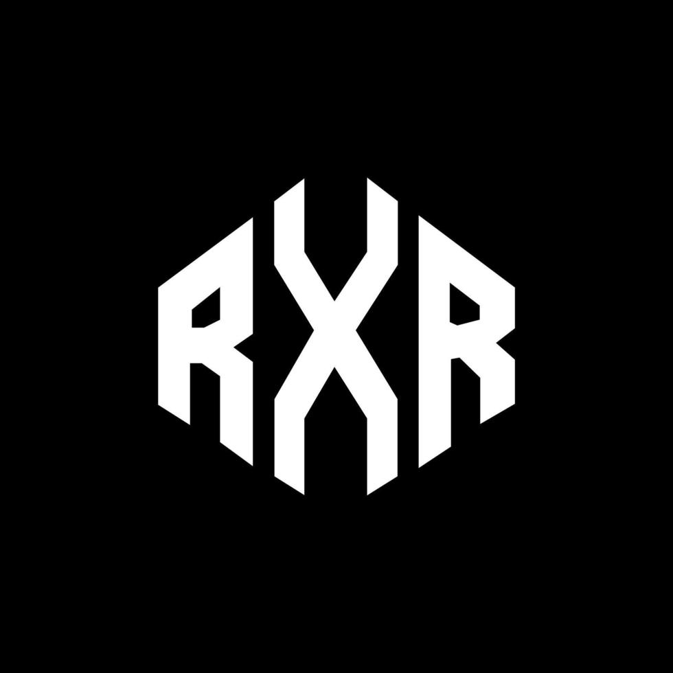 rxr-bokstavslogotypdesign med polygonform. rxr polygon och kub form logotyp design. rxr hexagon vektor logotyp mall vita och svarta färger. rxr monogram, affärs- och fastighetslogotyp.