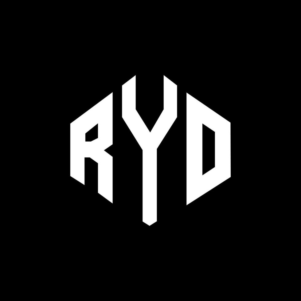 Ryo-Brief-Logo-Design mit Polygonform. Ryo-Polygon- und Würfelform-Logo-Design. Ryo-Sechseck-Vektor-Logo-Vorlage in weißen und schwarzen Farben. Ryo-Monogramm, Geschäfts- und Immobilienlogo. vektor