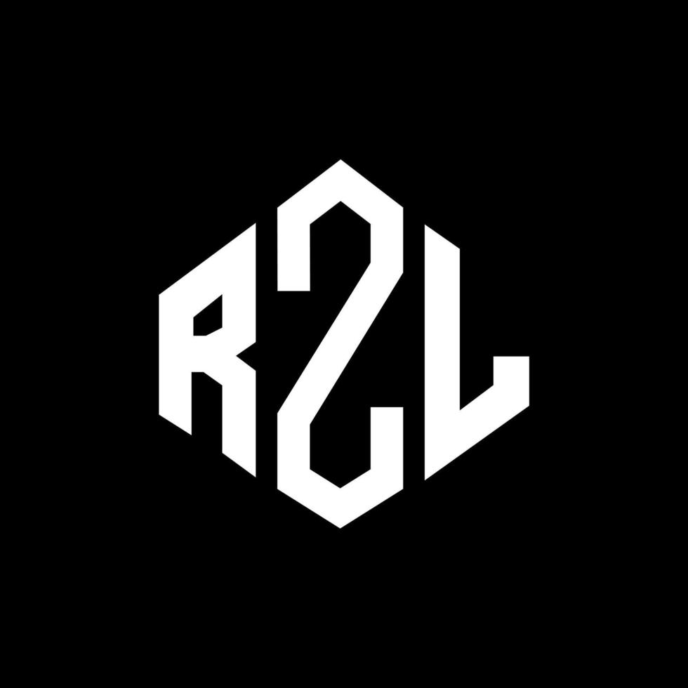 rzl bokstavslogotypdesign med polygonform. rzl polygon och kubform logotypdesign. rzl hexagon vektor logotyp mall vita och svarta färger. rzl monogram, affärs- och fastighetslogotyp.