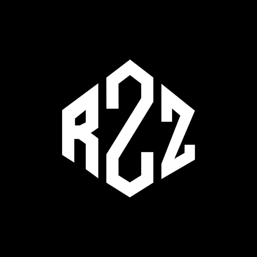 rzz bokstavslogotypdesign med polygonform. rzz polygon och kubformad logotypdesign. rzz hexagon vektor logotyp mall vita och svarta färger. rzz monogram, affärs- och fastighetslogotyp.