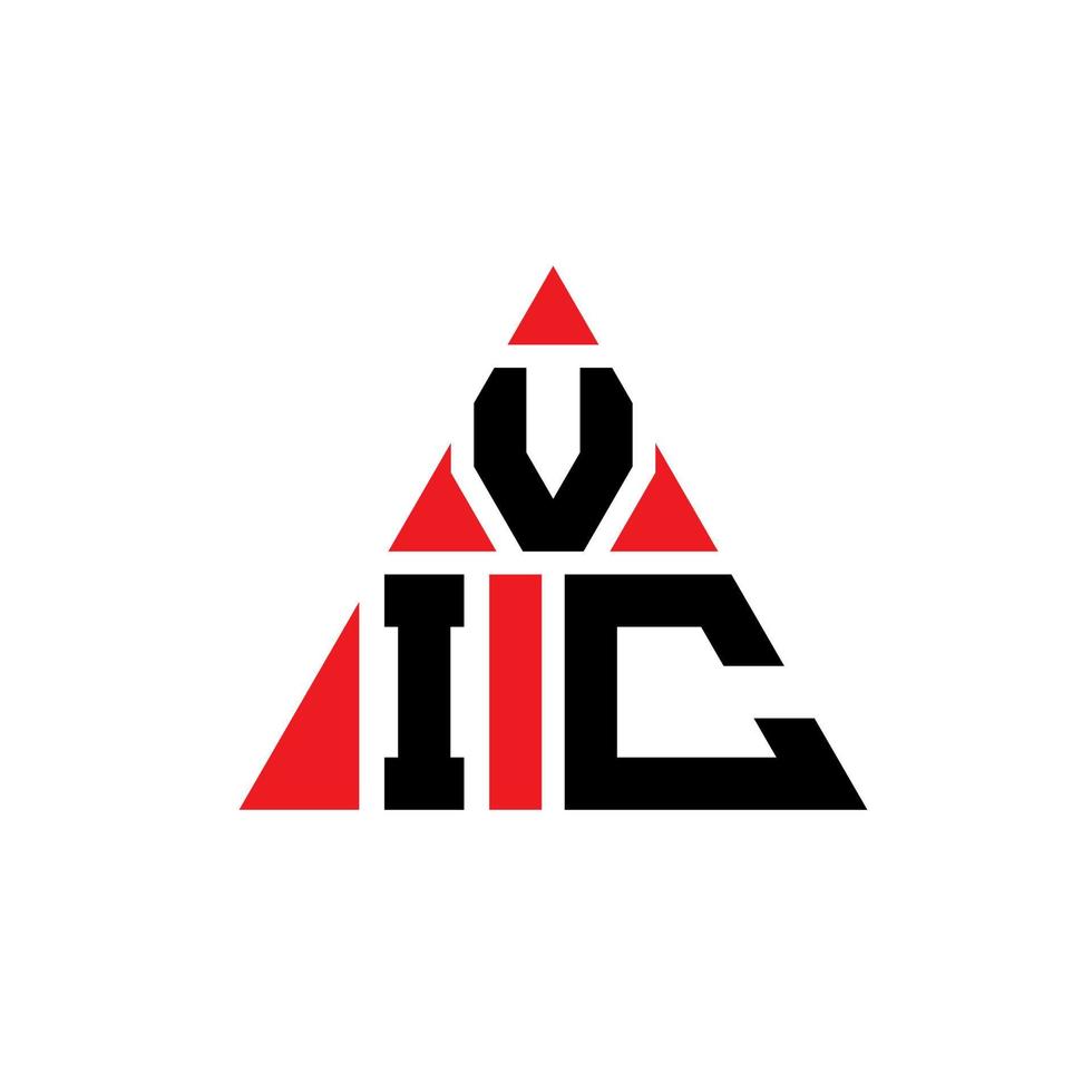 vic triangel bokstavslogotypdesign med triangelform. vic triangel logotyp design monogram. vic triangel vektor logotyp mall med röd färg. vic triangulär logotyp enkel, elegant och lyxig logotyp.