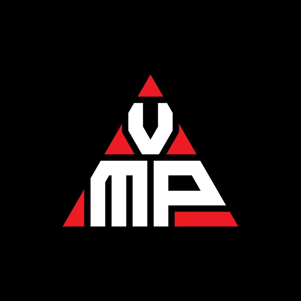 VMP-Dreieck-Buchstaben-Logo-Design mit Dreiecksform. vmp-Dreieck-Logo-Design-Monogramm. VMP-Dreieck-Vektor-Logo-Vorlage mit roter Farbe. vmp dreieckiges Logo einfaches, elegantes und luxuriöses Logo. vektor