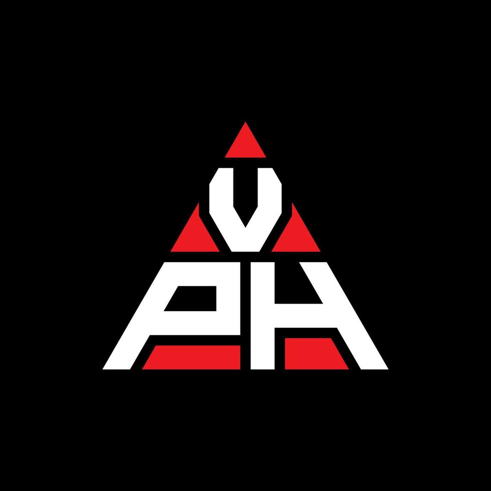 vph Dreiecksbuchstaben-Logo-Design mit Dreiecksform. vph-Dreieck-Logo-Design-Monogramm. vph-Dreieck-Vektor-Logo-Vorlage mit roter Farbe. vph dreieckiges Logo einfaches, elegantes und luxuriöses Logo. vektor