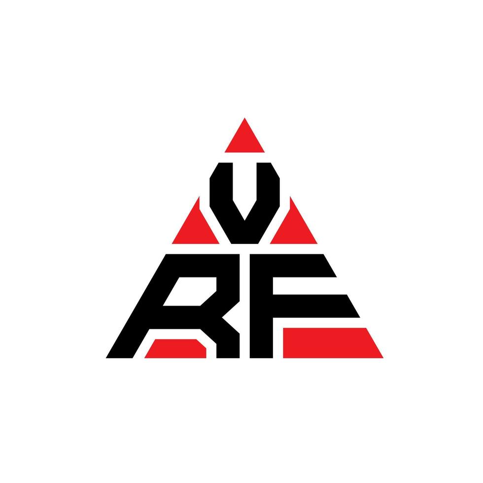 vrf triangel bokstavslogotypdesign med triangelform. vrf triangel logotyp design monogram. vrf triangel vektor logotyp mall med röd färg. vrf triangulär logotyp enkel, elegant och lyxig logotyp.