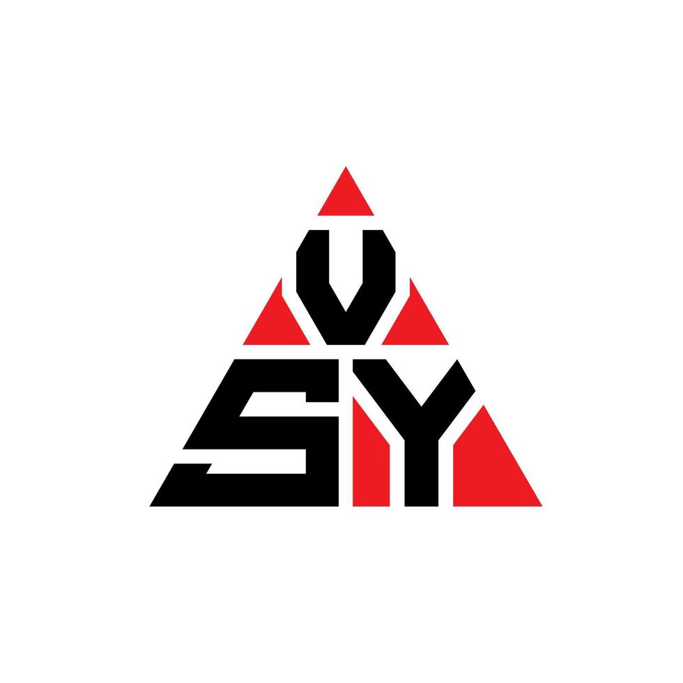 vsy Dreieck-Buchstaben-Logo-Design mit Dreiecksform. VSY-Dreieck-Logo-Design-Monogramm. VSY-Dreieck-Vektor-Logo-Vorlage mit roter Farbe. vsy dreieckiges Logo einfaches, elegantes und luxuriöses Logo. vektor