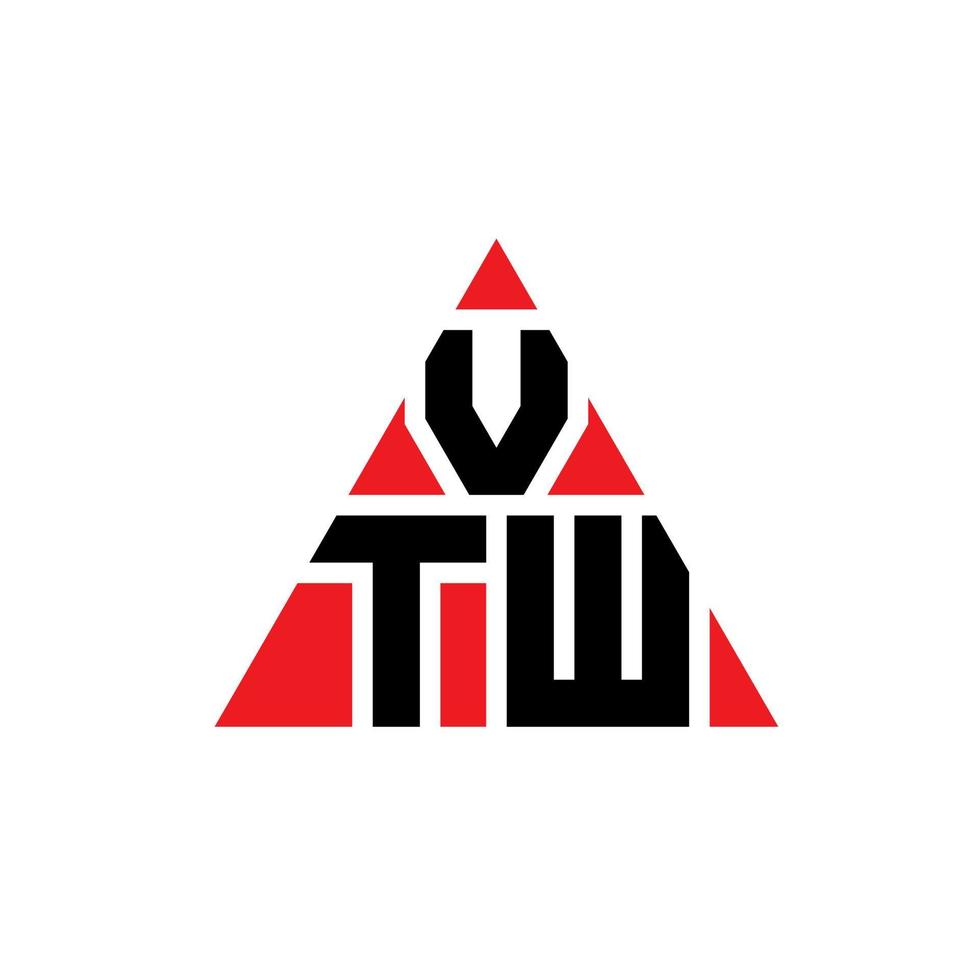 vtw triangel bokstavslogotypdesign med triangelform. vtw triangel logotyp design monogram. vtw triangel vektor logotyp mall med röd färg. vtw triangulär logotyp enkel, elegant och lyxig logotyp.