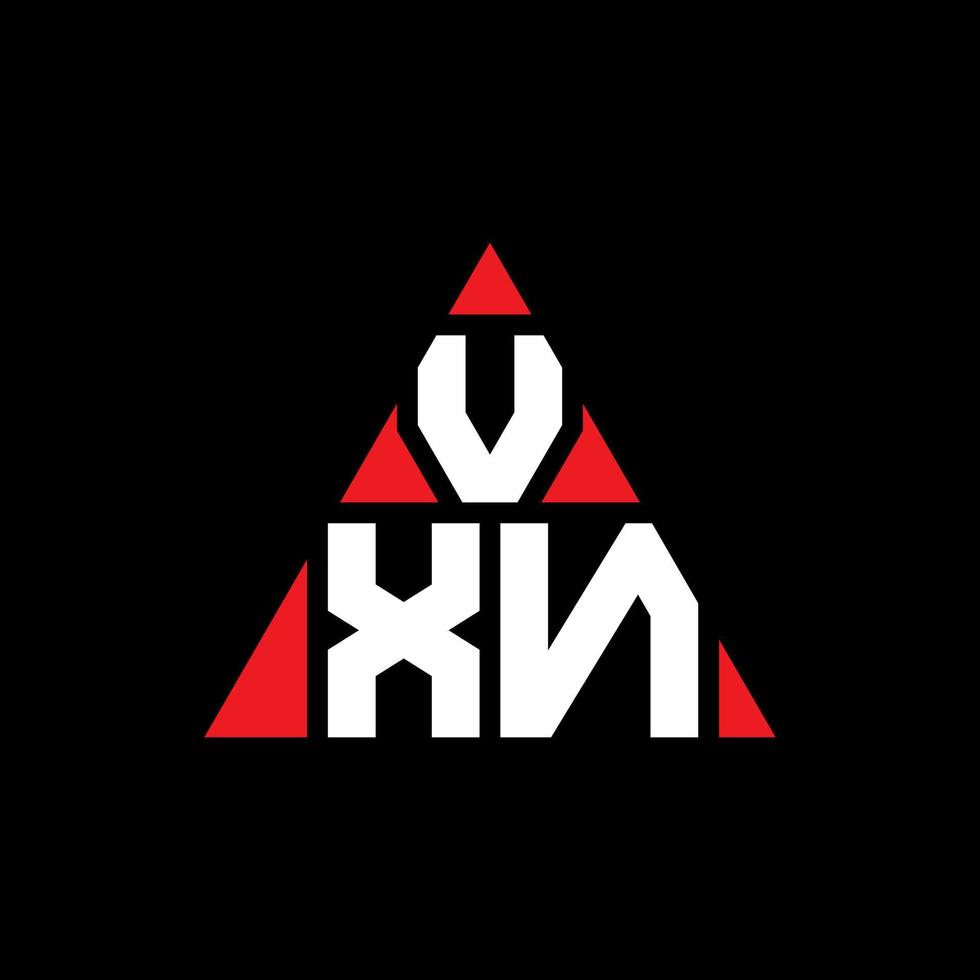 vxn triangel bokstavslogotypdesign med triangelform. vxn triangel logotyp design monogram. vxn triangel vektor logotyp mall med röd färg. vxn triangulär logotyp enkel, elegant och lyxig logotyp.