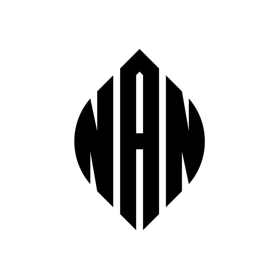 Nan-Kreis-Buchstaben-Logo-Design mit Kreis- und Ellipsenform. nan ellipsenbuchstaben mit typografischem stil. Die drei Initialen bilden ein Kreislogo. Nan-Kreis-Emblem abstrakter Monogramm-Buchstaben-Markierungsvektor. vektor