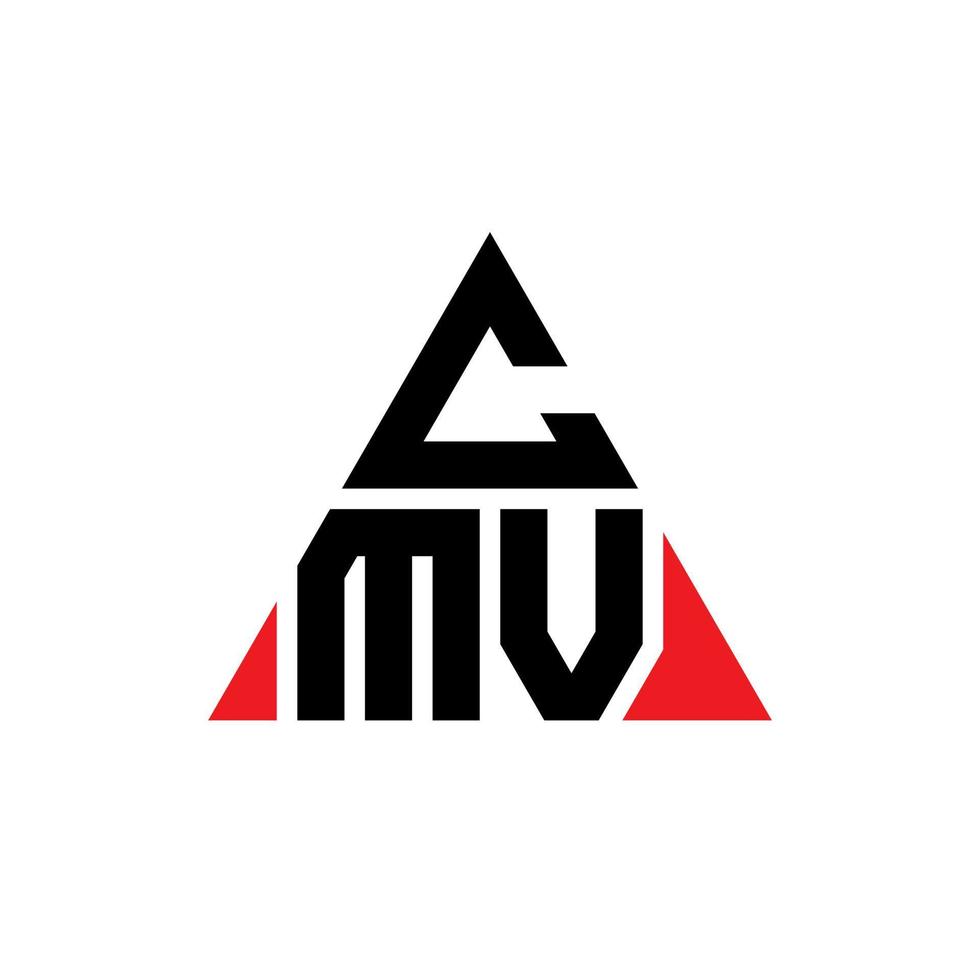 cmv triangel bokstavslogotypdesign med triangelform. cmv triangel logotyp design monogram. cmv triangel vektor logotyp mall med röd färg. cmv triangulär logotyp enkel, elegant och lyxig logotyp.