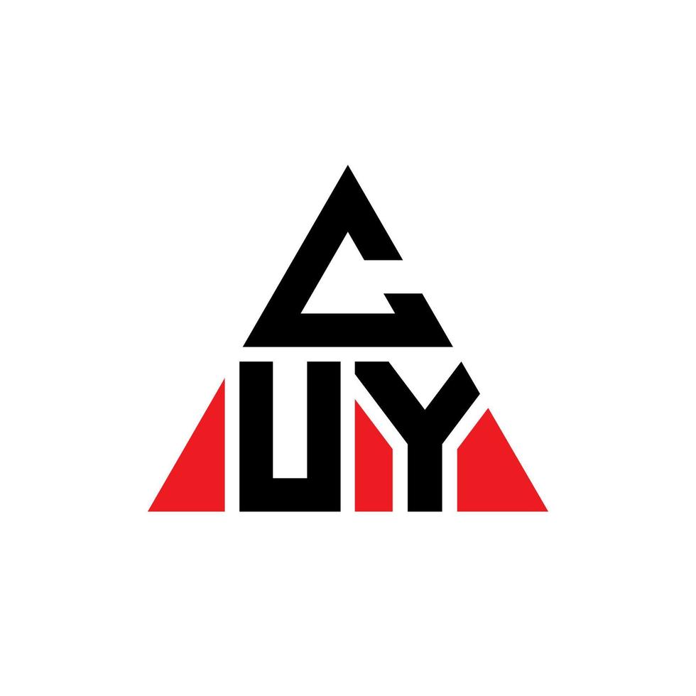 cuy triangel bokstavslogotypdesign med triangelform. cuy triangel logotyp design monogram. Cuy triangel vektor logotyp mall med röd färg. cuy triangulär logotyp enkel, elegant och lyxig logotyp.