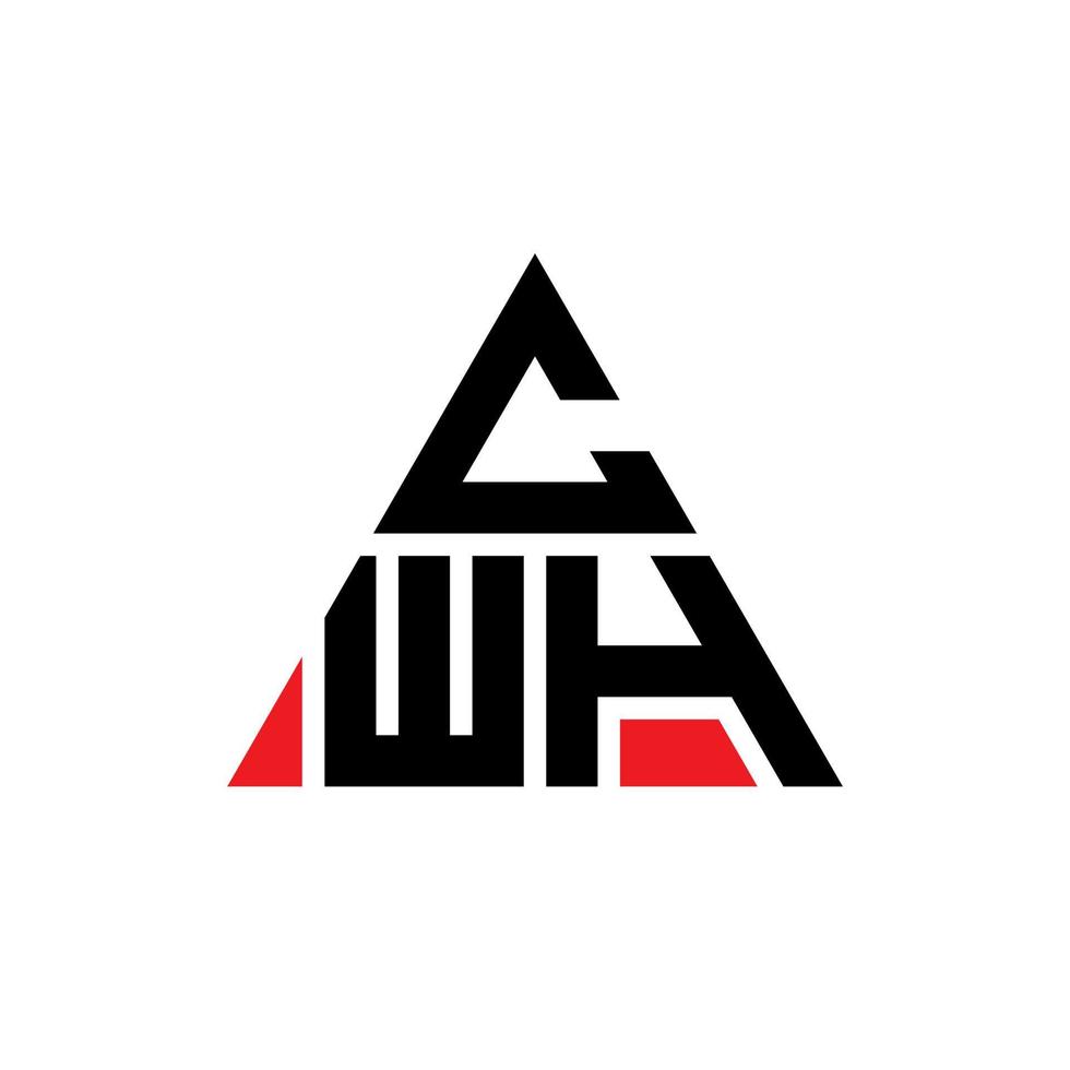 cwh triangel bokstavslogotypdesign med triangelform. cwh triangel logotyp design monogram. cwh triangel vektor logotyp mall med röd färg. cwh triangulär logotyp enkel, elegant och lyxig logotyp.