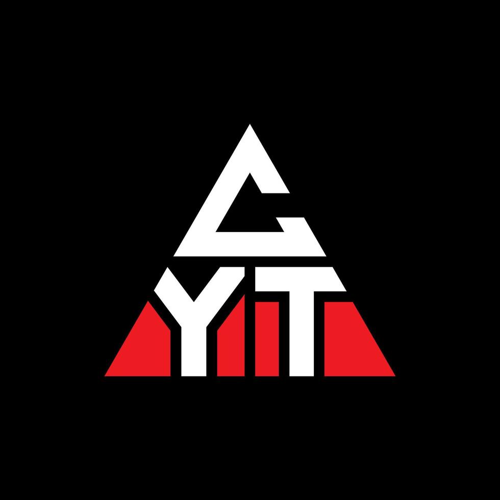 cyt triangel bokstavslogotypdesign med triangelform. cyt triangel logotyp design monogram. cyt triangel vektor logotyp mall med röd färg. cyt triangulär logotyp enkel, elegant och lyxig logotyp.