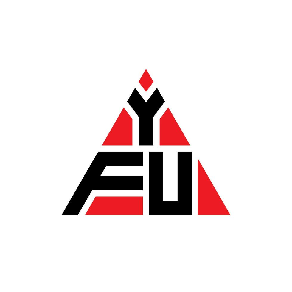 yfu triangel bokstavslogotypdesign med triangelform. yfu triangel logotyp design monogram. yfu triangel vektor logotyp mall med röd färg. yfu triangulär logotyp enkel, elegant och lyxig logotyp.