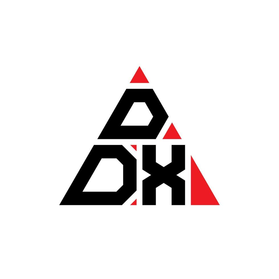 ddx-Dreieck-Buchstaben-Logo-Design mit Dreiecksform. DDX-Dreieck-Logo-Design-Monogramm. ddx-Dreieck-Vektor-Logo-Vorlage mit roter Farbe. ddx dreieckiges Logo einfaches, elegantes und luxuriöses Logo. vektor