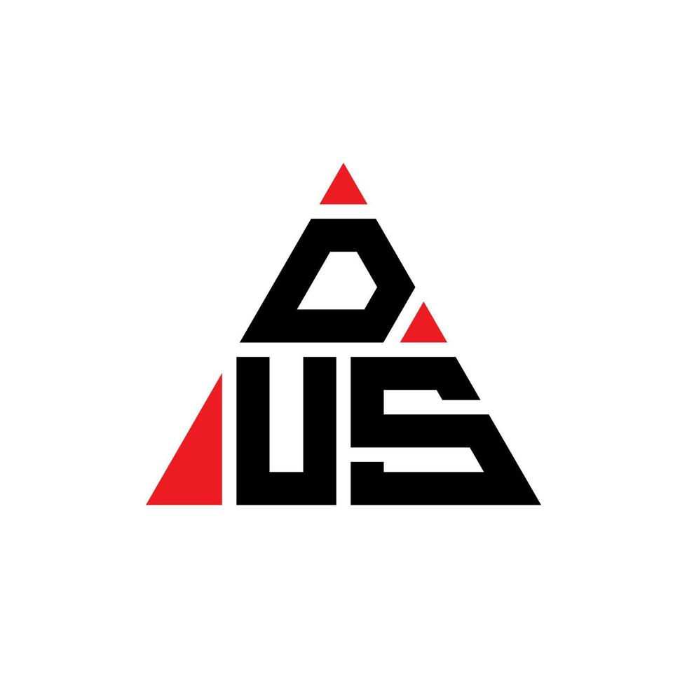 dus triangel bokstavslogotyp design med triangelform. dus triangel logotyp design monogram. dus triangel vektor logotyp mall med röd färg. dus triangulär logotyp enkel, elegant och lyxig logotyp.