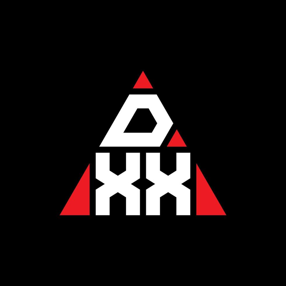 dxx-Dreieck-Buchstaben-Logo-Design mit Dreiecksform. dxx-Dreieck-Logo-Design-Monogramm. dxx-Dreieck-Vektor-Logo-Vorlage mit roter Farbe. dxx dreieckiges Logo einfaches, elegantes und luxuriöses Logo. vektor