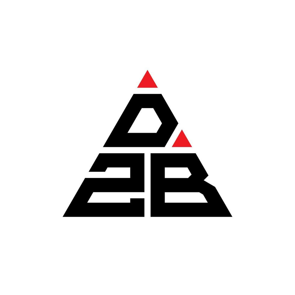 dzb triangel bokstavslogotypdesign med triangelform. dzb triangel logotyp design monogram. dzb triangel vektor logotyp mall med röd färg. dzb triangulär logotyp enkel, elegant och lyxig logotyp.