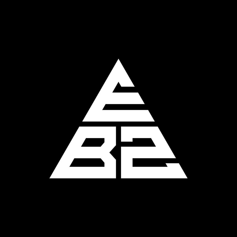ebz triangel bokstavslogotypdesign med triangelform. ebz triangel logotyp design monogram. ebz triangel vektor logotyp mall med röd färg. ebz triangulär logotyp enkel, elegant och lyxig logotyp.