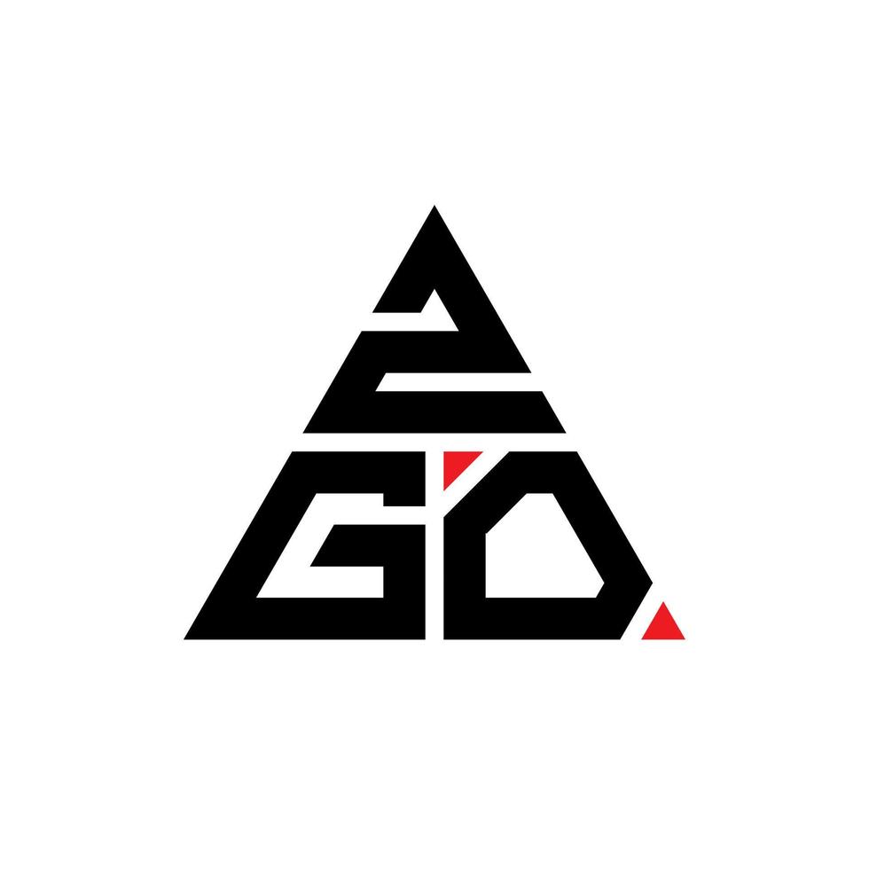zgo triangel bokstavslogotypdesign med triangelform. zgo triangel logotyp design monogram. zgo triangel vektor logotyp mall med röd färg. zgo triangulär logotyp enkel, elegant och lyxig logotyp.