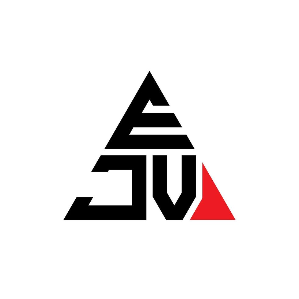 ejv triangel bokstavslogotyp design med triangelform. ejv triangel logotyp design monogram. ejv triangel vektor logotyp mall med röd färg. ejv trekantig logotyp enkel, elegant och lyxig logotyp.