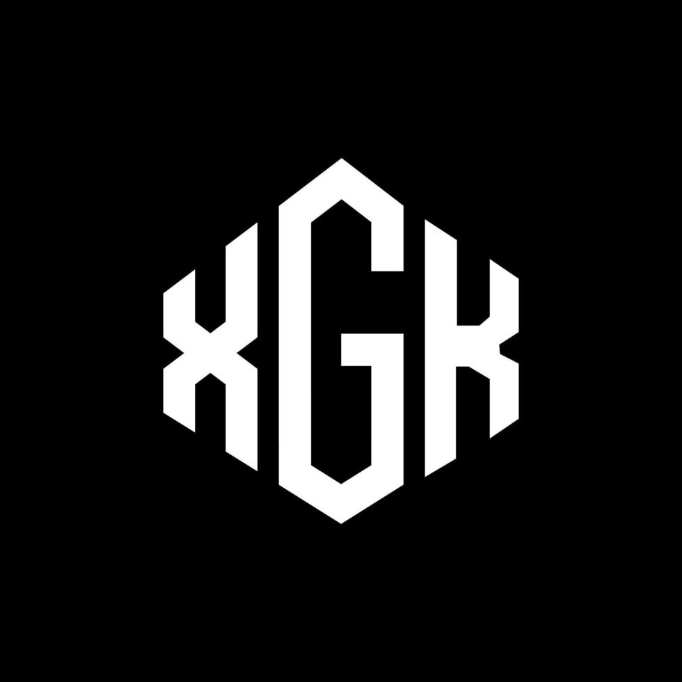 xgk bokstavslogotypdesign med polygonform. xgk polygon och kubform logotypdesign. xgk hexagon vektor logotyp mall vita och svarta färger. xgk monogram, affärs- och fastighetslogotyp.