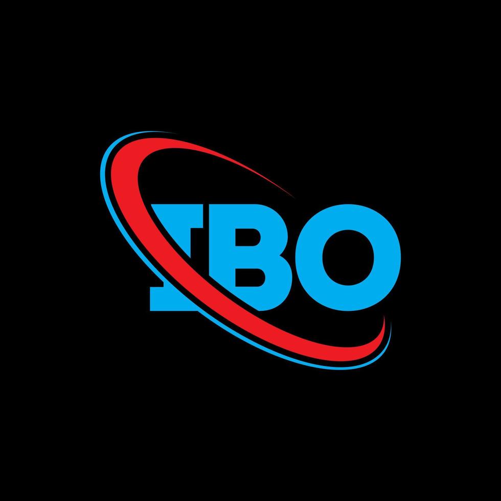 ibo logotyp. ibo brev. ibo letter logotyp design. initialer ibo logotyp länkad med cirkel och versaler monogram logotyp. ibo-typografi för teknik-, affärs- och fastighetsmärke. vektor