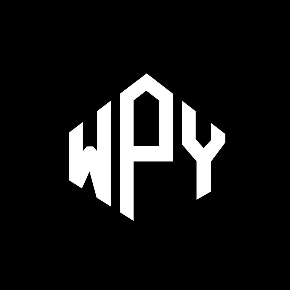 wpy brev logotyp design med polygon form. wpy polygon och kubform logotypdesign. wpy hexagon vektor logotyp mall vita och svarta färger. wpy monogram, affärs- och fastighetslogotyp.