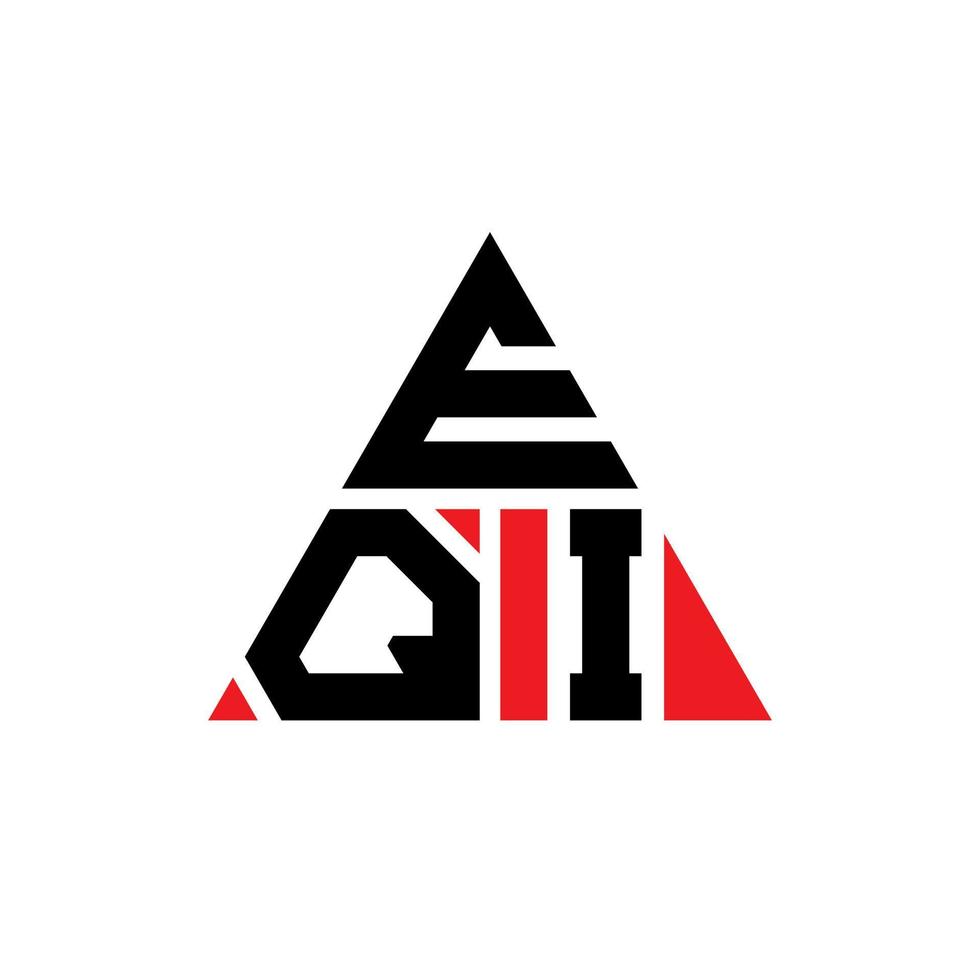eqi triangel bokstavslogotypdesign med triangelform. eqi triangel logotyp design monogram. eqi triangel vektor logotyp mall med röd färg. eqi triangulär logotyp enkel, elegant och lyxig logotyp.