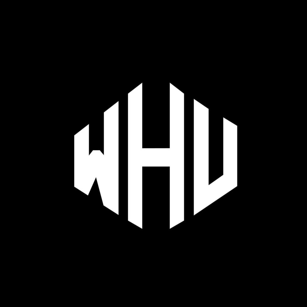 whu-Brief-Logo-Design mit Polygonform. whu Logo-Design in Polygon- und Würfelform. whu Sechseck-Vektor-Logo-Vorlage in weißen und schwarzen Farben. whu monogramm, geschäfts- und immobilienlogo. vektor