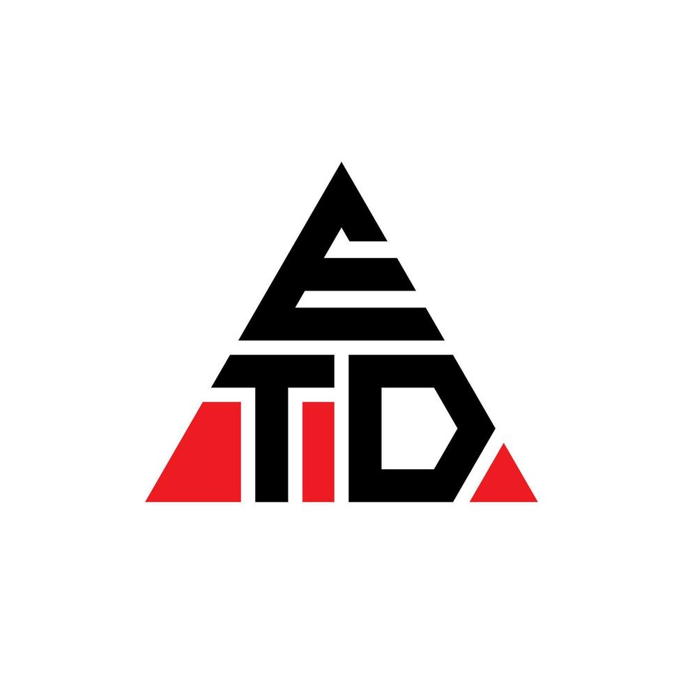 Etd-Dreieck-Buchstaben-Logo-Design mit Dreiecksform. Etd-Dreieck-Logo-Design-Monogramm. Etd-Dreieck-Vektor-Logo-Vorlage mit roter Farbe. etd dreieckiges Logo einfaches, elegantes und luxuriöses Logo. vektor