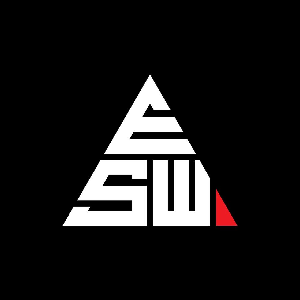 esw-Dreieck-Buchstaben-Logo-Design mit Dreiecksform. esw-Dreieck-Logo-Design-Monogramm. esw-Dreieck-Vektor-Logo-Vorlage mit roter Farbe. esw dreieckiges Logo einfaches, elegantes und luxuriöses Logo. vektor