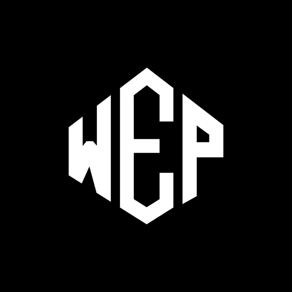 wep brev logotyp design med polygon form. wep polygon och kub form logotyp design. wep hexagon vektor logotyp mall vita och svarta färger. wep monogram, affärs- och fastighetslogotyp.