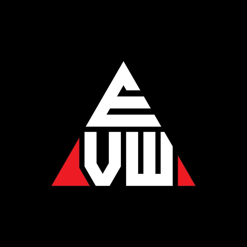 evw triangel bokstavslogotypdesign med triangelform. evw triangel logotyp design monogram. evw triangel vektor logotyp mall med röd färg. evw triangulär logotyp enkel, elegant och lyxig logotyp.