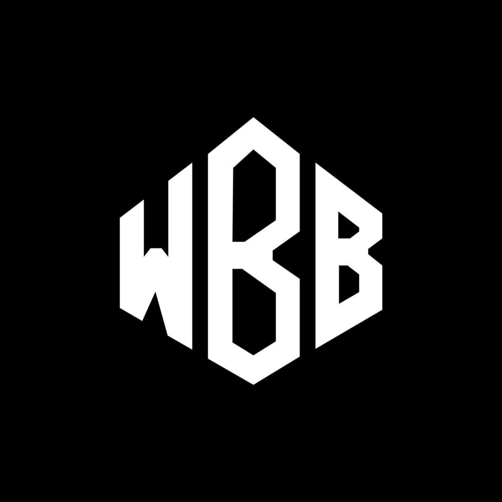 wbb bokstavslogotypdesign med polygonform. wbb polygon och kubform logotypdesign. wbb hexagon vektor logotyp mall vita och svarta färger. wbb-monogram, affärs- och fastighetslogotyp.