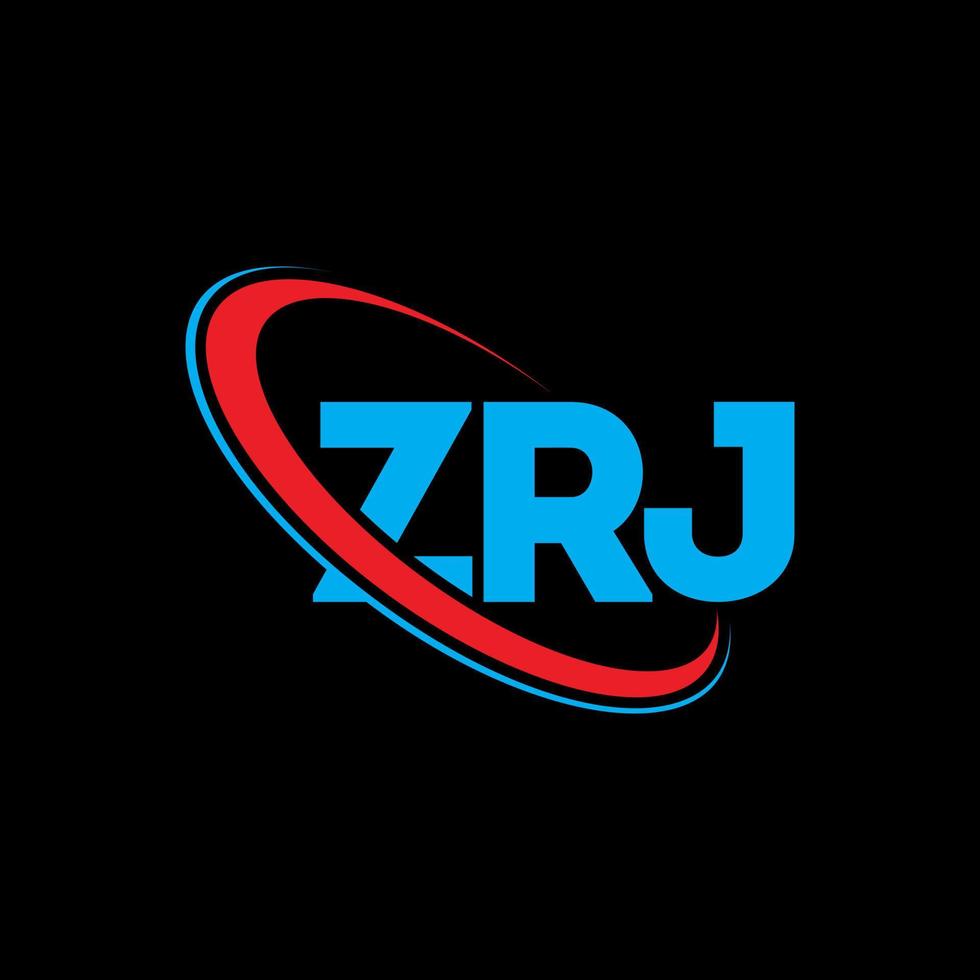 zrj logotyp. zrj bokstav. zrj bokstavslogotypdesign. initialer zrj logotyp länkad med cirkel och versaler monogram logotyp. zrj typografi för teknik, företag och fastighetsmärke. vektor