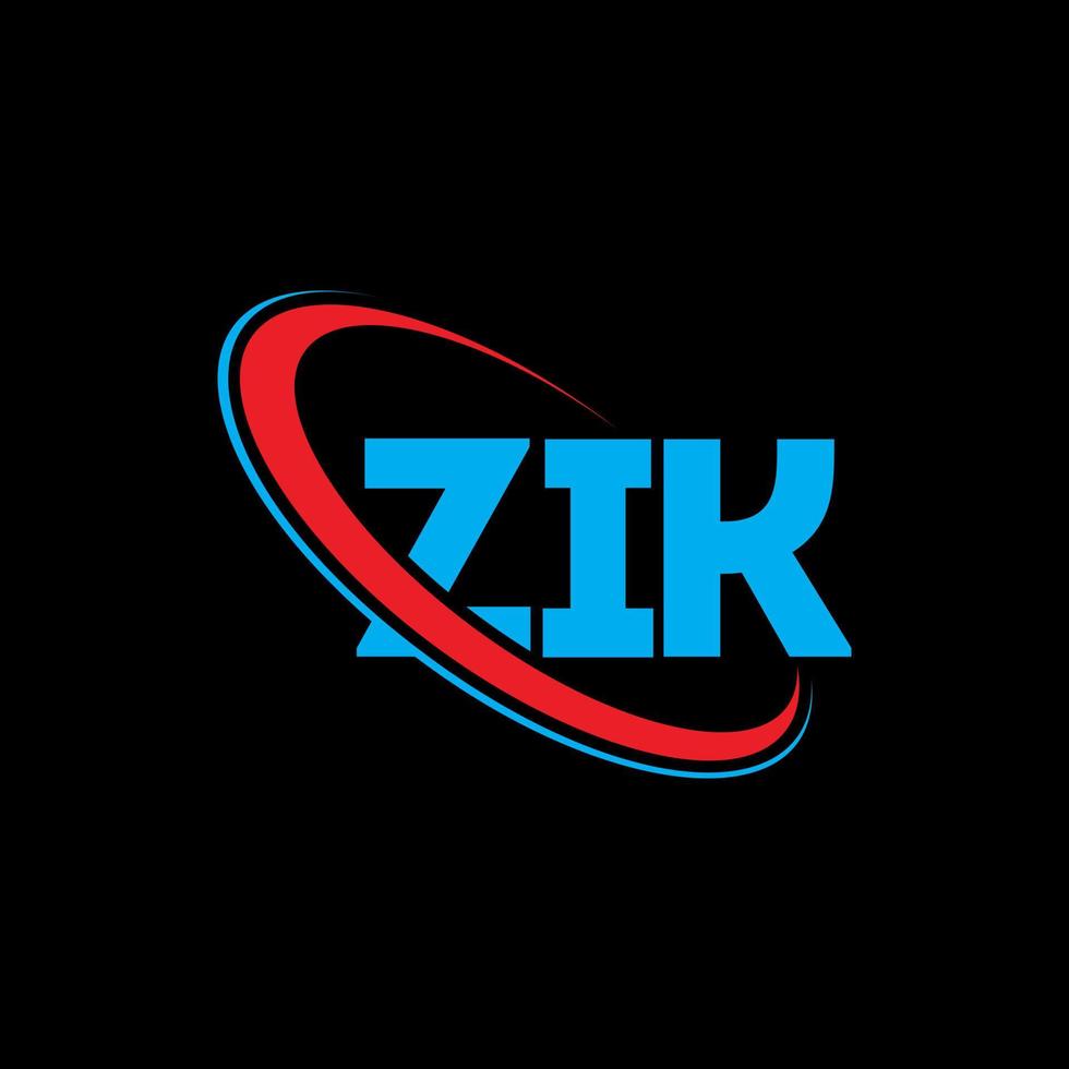 Zik-Logo. Zik-Brief. Zik-Brief-Logo-Design. Initialen Zik-Logo verbunden mit Kreis und Monogramm-Logo in Großbuchstaben. zik-typografie für technologie-, geschäfts- und immobilienmarke. vektor